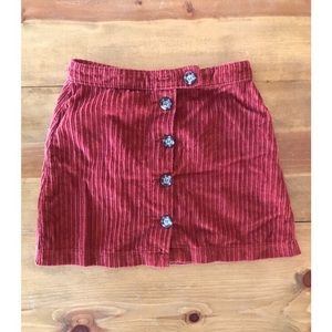 BDG Corduroy Button Down Mini Skirt